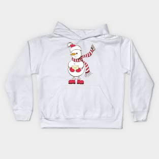 Snowman with envelope Kids Hoodie